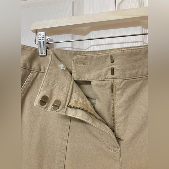 LOFT Women’s Tan Stretch Cotton Straight Leg Cargo Pants Size 12 Utility Grunge - Picture 3 of 10